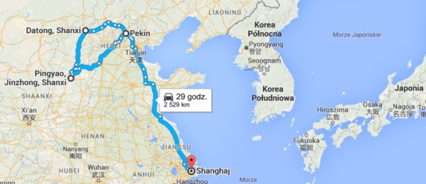 China trip map